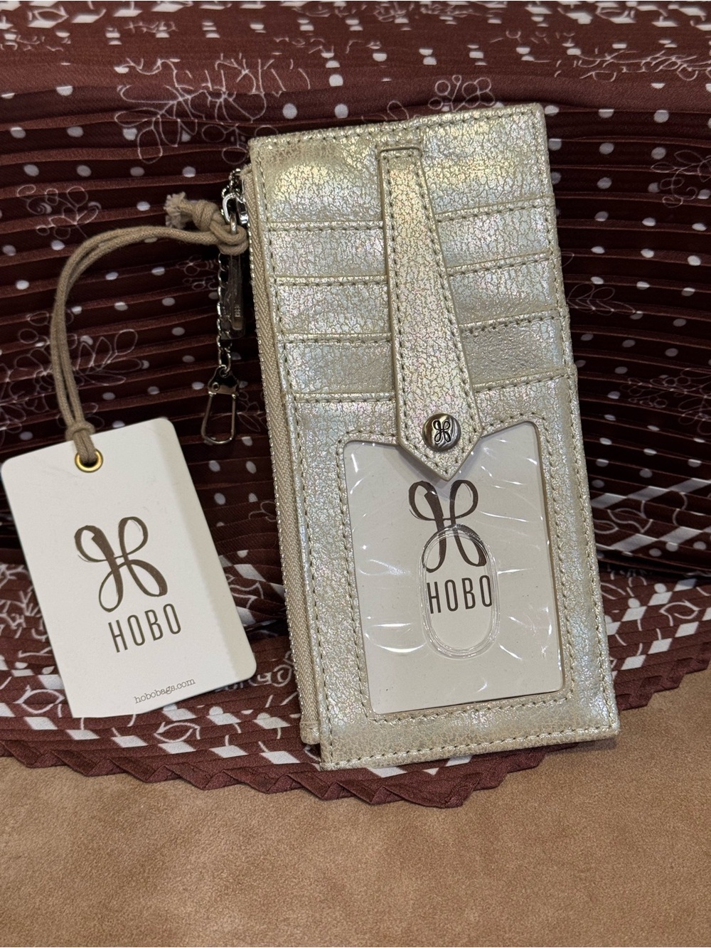 HOBO Metallic Gold Carte Card Travel Wallet